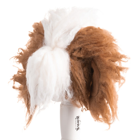 Mr. Jiang Teddy Head Replacement Hair – Brown and White Synthetic Fur, Realistic Texture