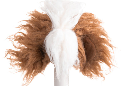 Mr. Jiang Teddy Head Replacement Hair – Brown and White Synthetic Fur, Realistic Texture