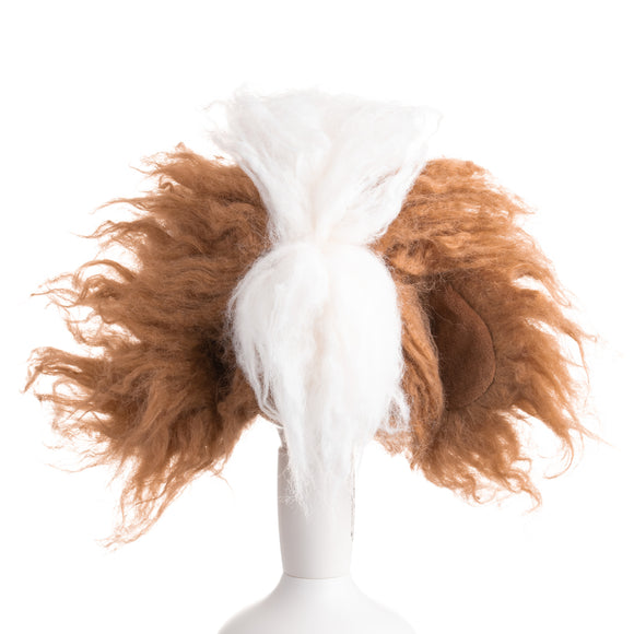 Mr. Jiang Teddy Head Replacement Hair – Brown and White Synthetic Fur, Realistic Texture