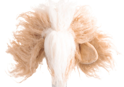 Mr. Jiang Teddy Head Replacement Hair – Soft Synthetic Blend, Beige and White, Natural Look