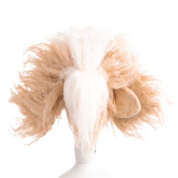 Mr. Jiang Teddy Head Replacement Hair – Soft Synthetic Blend, Beige and White, Natural Look