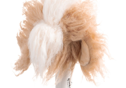 Mr. Jiang Teddy Head Replacement Hair – Soft Synthetic Blend, Beige and White, Natural Look