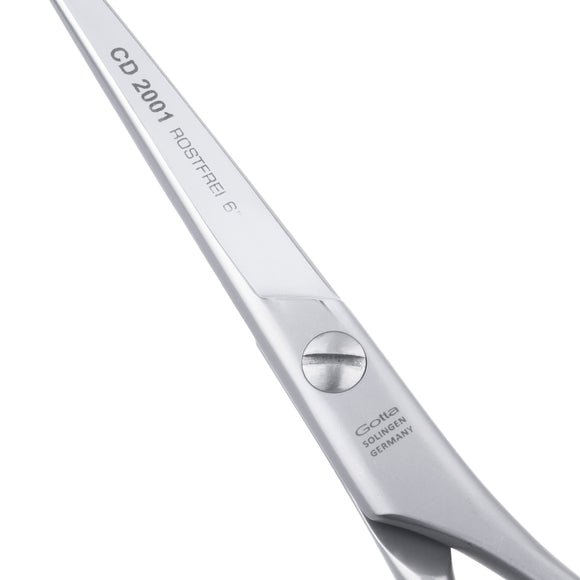 Gotta Solingen Ice Asymmetric 6" Grooming Scissors – One-Sided Micro-Grind, Straight Blade