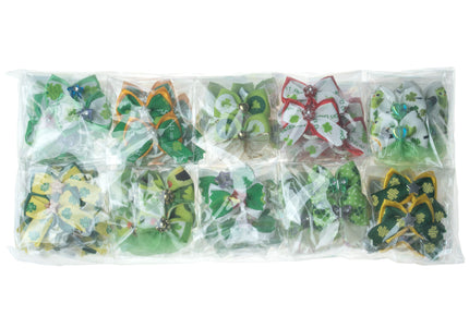 Groom Professional St. Patrick Grooming Bows – Decorative Clover Leaf Set, 100 Pieces
