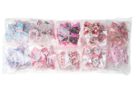 Groom Professional Pink Fashion Bows – 100 Pack, Assorted Stylish Pink Shades