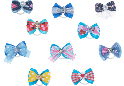Groom Professional Blue Fashion Bows – 100 Pack, Stylish Decorative Set in Assorted Blue Shades