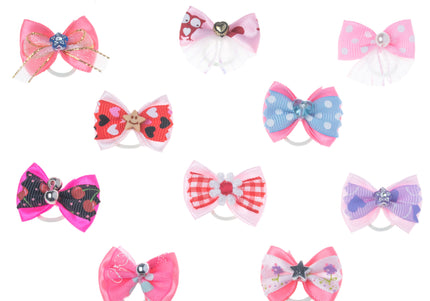 Groom Professional Pink Fashion Bows – 100 Pack, Assorted Stylish Pink Shades
