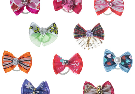 Groom Professional Mixed Colors Grooming Bows – Vibrant Decorative Pack, 100 Pieces
