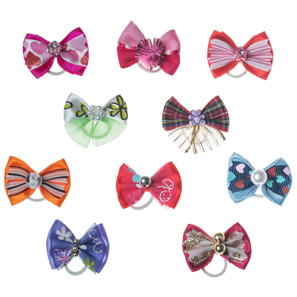 Groom Professional Mixed Colors Grooming Bows – Vibrant Decorative Pack, 100 Pieces