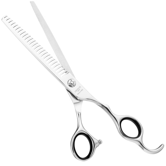 Henbor Infinity Pets Line Chunker Scissors 7" – Professional Single-Sided Thinning, 25 Teeth
