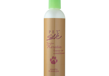 Pet Silk Brazilian Keratin Leave-In Conditioner 300ml – Moisturizing Glossy Coat Spray with Keratin