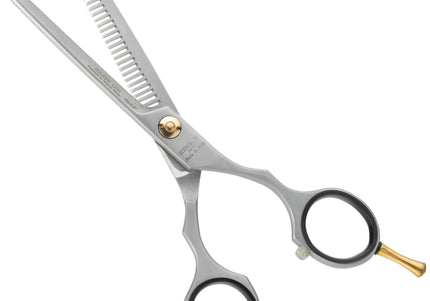 Henbor Superior Golden Line Thinner 5.5" – Single-Sided Thinning Shears, Matte Finish, 30 Teeth