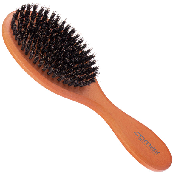 Comair Wood Brush 22cm – Natural Boar Bristle Rosewood Brush, Gentle Detangling