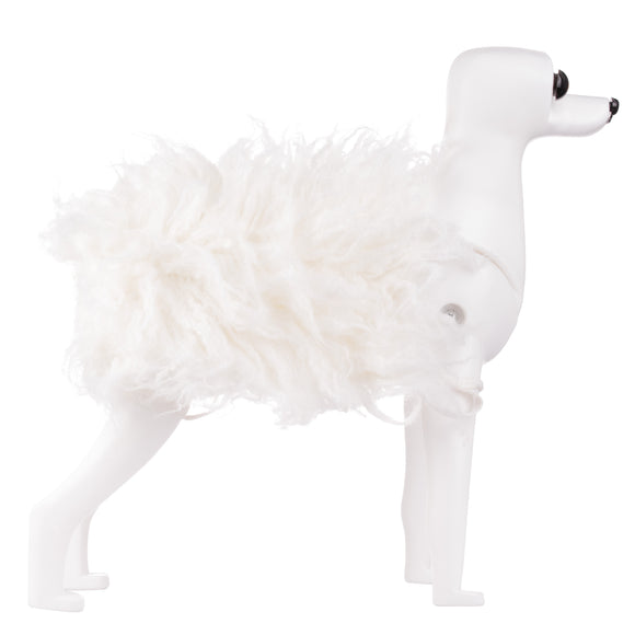 Mr. Jiang Square Practice Hair – Replacement White Hairpiece for Grooming Mannequin, Durable Design