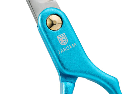 Jargem Asian Style Light Curved Scissors 6" – Ultra-Light Red Blades for Precision Grooming