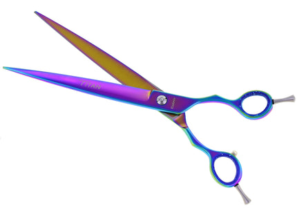 Geib Entree Blue Titan Straight Scissors – 10" Titanium-Coated, Micro-Bevel, Premium Quality