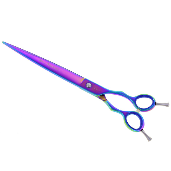 Geib Entree Blue Titan Straight Scissors – 10" Titanium-Coated, Micro-Bevel, Premium Quality
