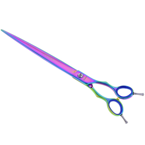 Geib Entree Blue Titan Straight Scissors – 10" Titanium-Coated, Micro-Bevel, Premium Quality