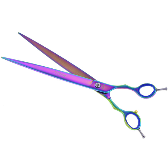Geib Entree Blue Titan Straight Scissors – 10" Titanium-Coated, Micro-Bevel, Premium Quality
