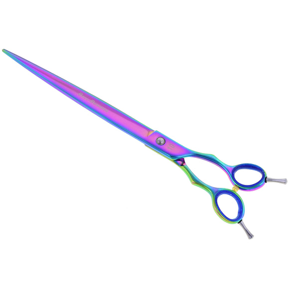Geib Entree Blue Titan Straight Scissors – 10" Titanium-Coated, Micro-Bevel, Premium Quality