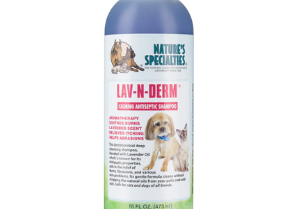 Nature's Specialties Lav-N-Derm Shampoo – Soothing Antibacterial Concentrate, 1:50 Dilution, 473ml