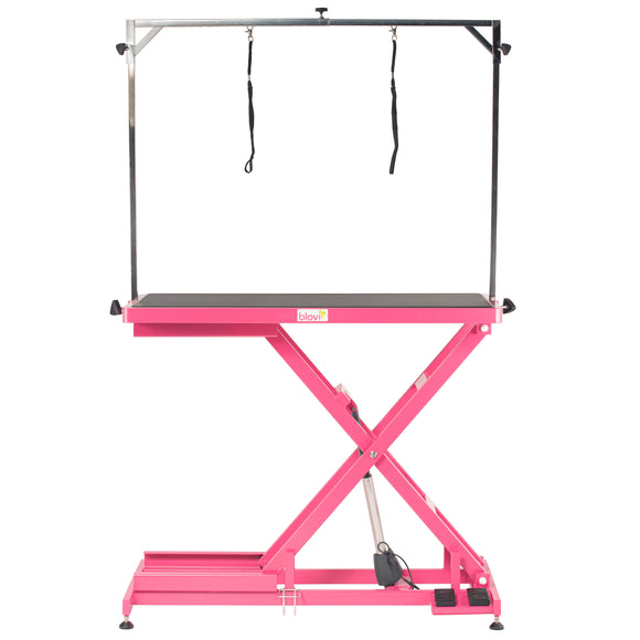 Blovi Callisto Pink Electric Grooming Table – Adjustable Lift, 125x65cm Non-Slip Top