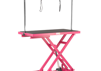 Blovi Callisto Pink Electric Grooming Table – Adjustable Lift, 125x65cm Non-Slip Top