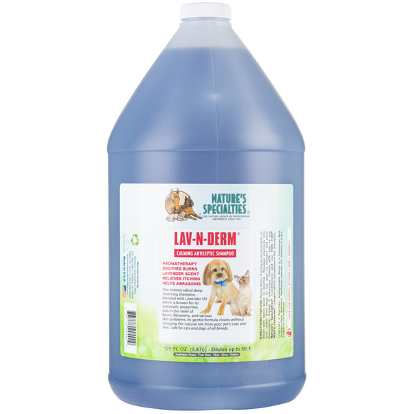 Nature's Specialties Lav-N-Derm Shampoo – Soothing Antibacterial Concentrate, 1:50 Dilution, 3.8L