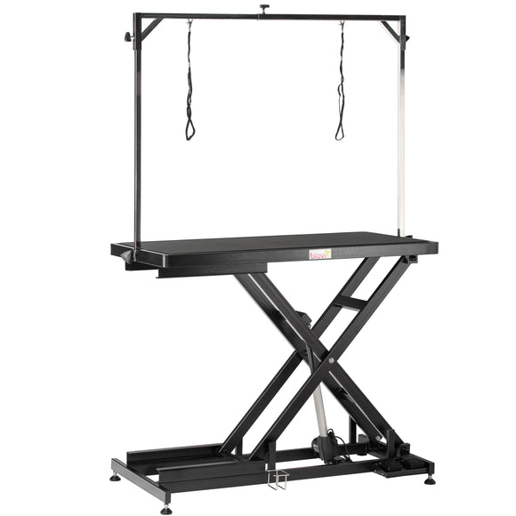 Blovi Callisto Black Electric Grooming Table – Adjustable Lift, 125x65cm Non-Slip Surface