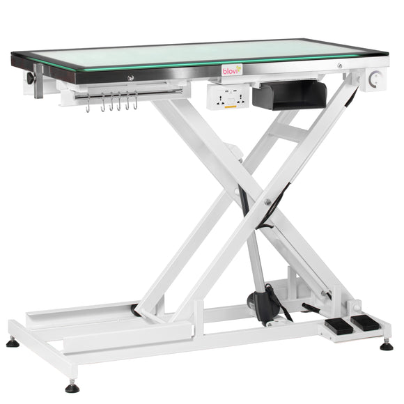 Blovi Luminous Pro Grooming Table 120x65cm – Lift System and LED Glass Top, Professional Grade