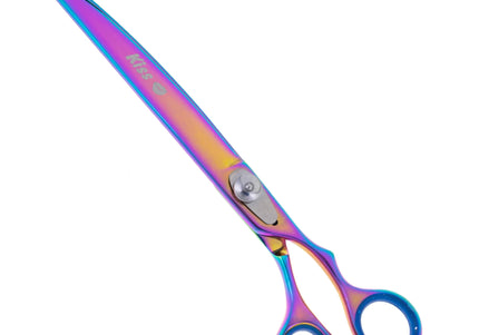 Geib Silver Rainbow Kiss Curved Scissors – 8.5in Micro-Bevel Blades with Premium Rainbow Finish