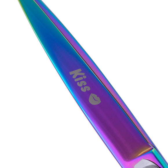 Geib Silver Rainbow Kiss Curved Scissors – 8.5in Micro-Bevel Blades with Premium Rainbow Finish