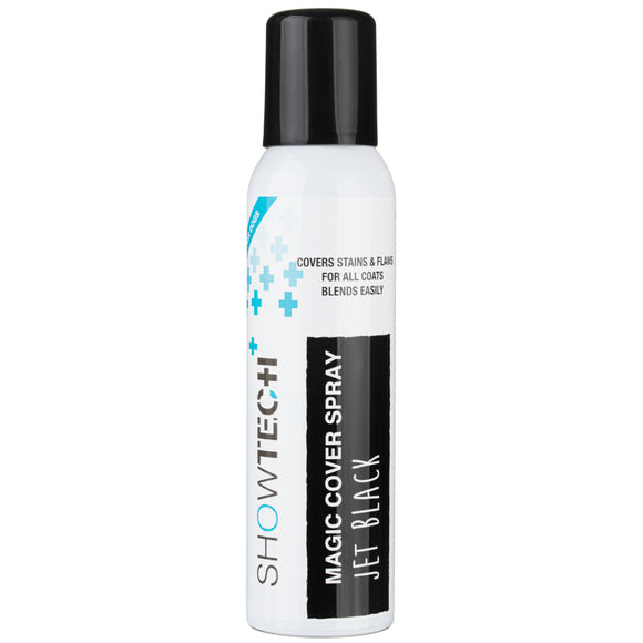Show Tech+ Magic Cover Spray Jet Black 125ml – Instant Stain Concealer for Black Fur, Fast-Drying Formula