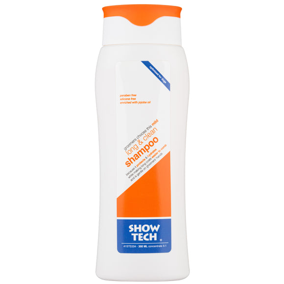 Show Tech Long & Clean Shampoo – Nourishing Formula for Long-Haired Coats, 300ml
