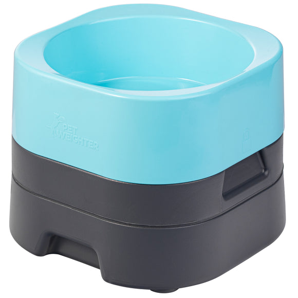Pet Weighter Raised Dog Bowl – Heavy Non-Slip Base, Large Size, Blue