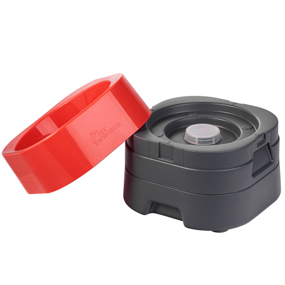 Pet Weighter Raised Dog Bowl – Heavy Non-Slip Base, Large Size, Red Color