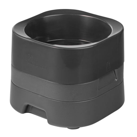 Pet Weighter Raised Dog Bowl Complete Gray – Heavy Non-Slip Base, Medium Size