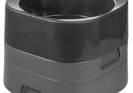 Pet Weighter Raised Dog Bowl Complete Gray – Heavy Non-Slip Base, Medium Size
