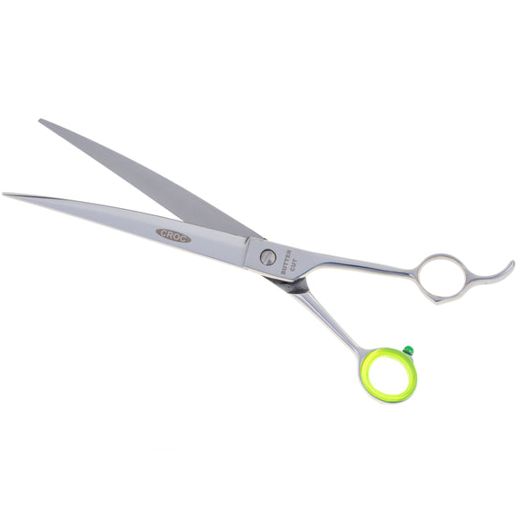 Geib Crocodile Curved Grooming Scissors – 7.5in Japanese Steel, Thin Micro-Grind Blades