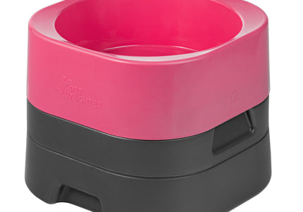 Pet Weighter Complete Raised Bowl Pink – Stable Heavy Base, Medium, Fuchsia Finish
