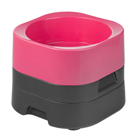 Pet Weighter Complete Raised Bowl Pink – Stable Heavy Base, Medium, Fuchsia Finish