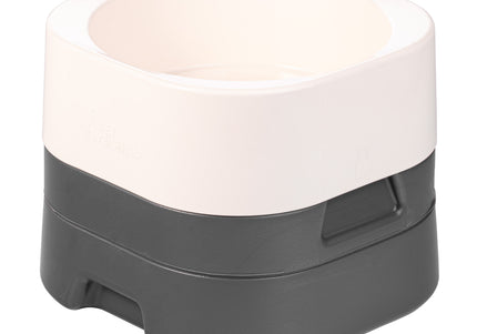 Pet Weighter Complete Raised Dog Bowl – Large White Heavy Base, Stable Spill-Resistant Design