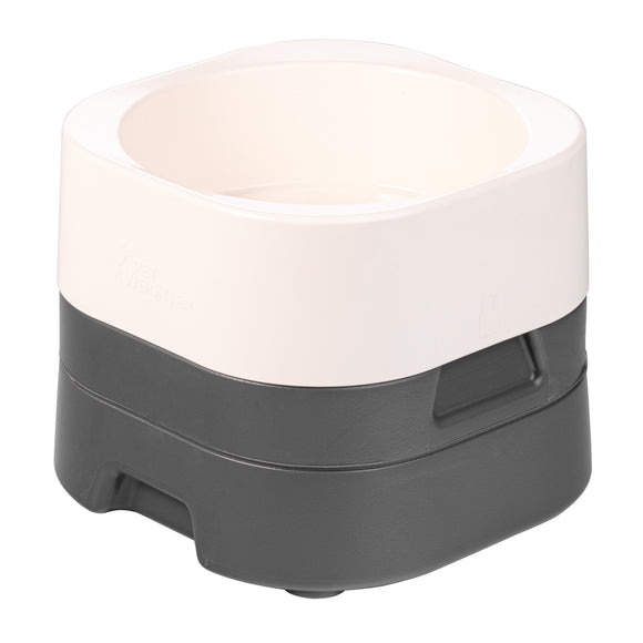 Pet Weighter Complete Raised Dog Bowl – Large White Heavy Base, Stable Spill-Resistant Design