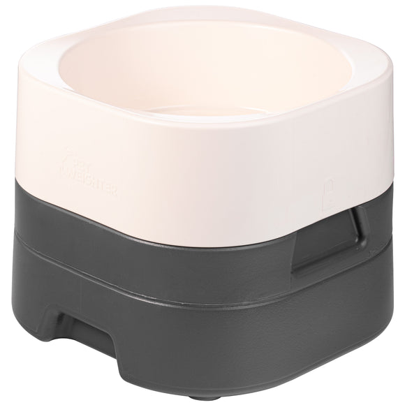 Pet Weighter Complete Raised Dog Bowl – Large White Heavy Base, Stable Spill-Resistant Design