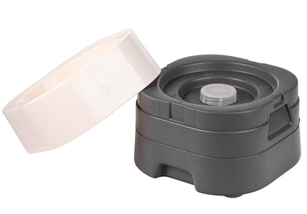 Pet Weighter Complete Raised Dog Bowl – Large White Heavy Base, Stable Spill-Resistant Design