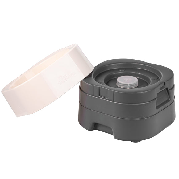 Pet Weighter Complete Raised Dog Bowl – Large White Heavy Base, Stable Spill-Resistant Design