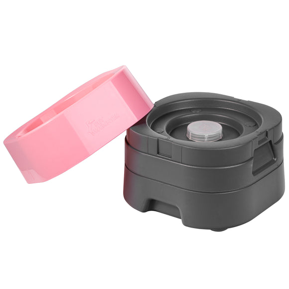 Pet Weighter Raised Dog Bowl Baby Pink – Heavy Non-Slip Base, Medium Size, Durable Design