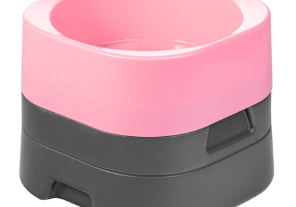 Pet Weighter Raised Dog Bowl Baby Pink – Heavy Non-Slip Base, Medium Size, Durable Design