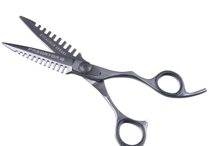 Excalibur Shears Predator Black 6.5" Straight Grooming Scissors – Ultra Sharp, Precision Cutting