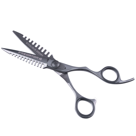 Excalibur Shears Predator Black 6.5" Straight Grooming Scissors – Ultra Sharp, Precision Cutting